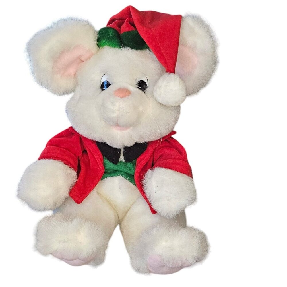Vintage 90s White Christmas Moise Stuffed Animal Plush 13"‎ Kids Of America